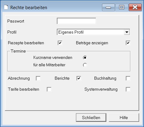 Fenster Rechte bearbeiten